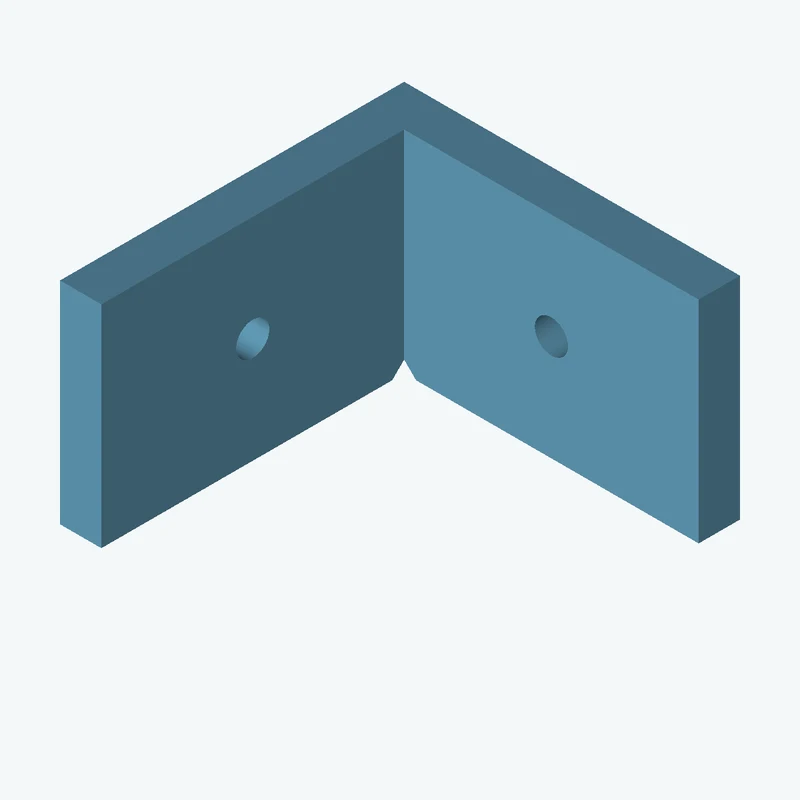 L-bracket: base leg 65 mm, vertical leg 66.6 mm, 40.87 mm wide, 8 mm thick; 1 × Ø6.4 mm hole per leg — 2040