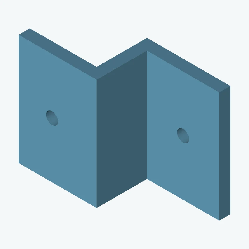 Z-bracket: base leg 45 mm, vertical leg 33.2 mm, top leg 42.1 mm, 60 mm wide, 6 mm thick; 1 × Ø6.4 mm hole per leg — 2125