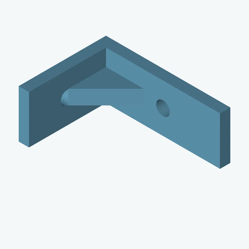 L-bracket: base leg 48.28 mm, vertical leg 33.9 mm, 18.64 mm wide, 4 mm thick; 1 × Ø5.3 mm hole per leg; 5.6 mm corner gusset — 2126