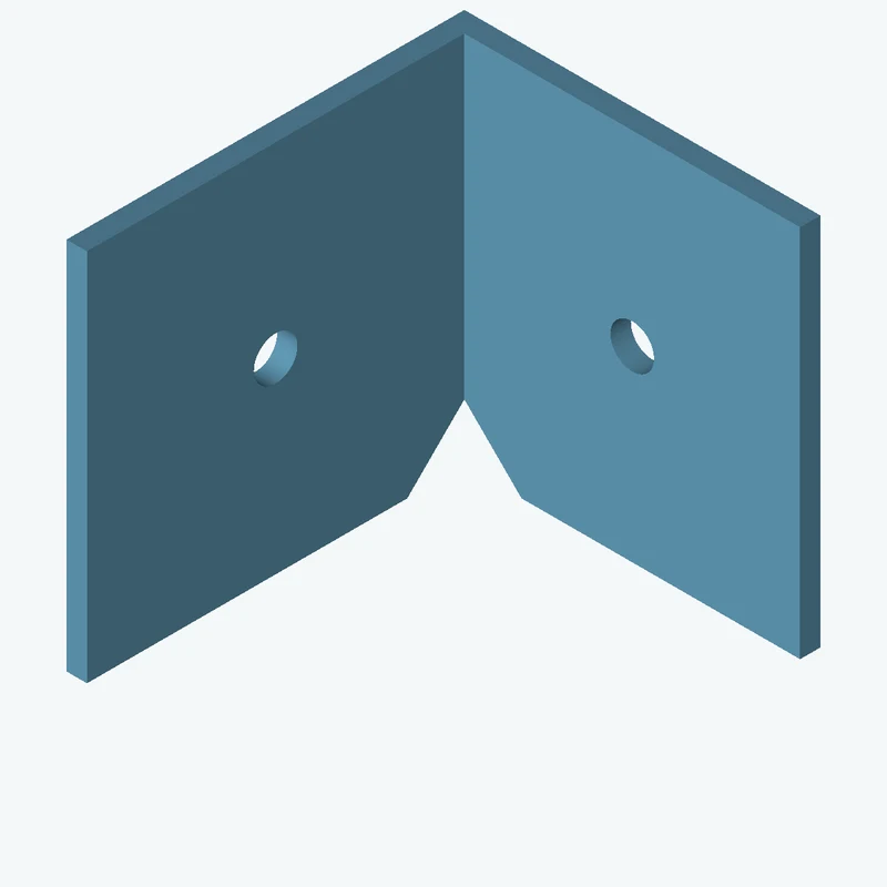 L-bracket: base leg 52.36 mm, vertical leg 58.5 mm, 55 mm wide, 3 mm thick; 1 × Ø6.4 mm hole per leg — 2151