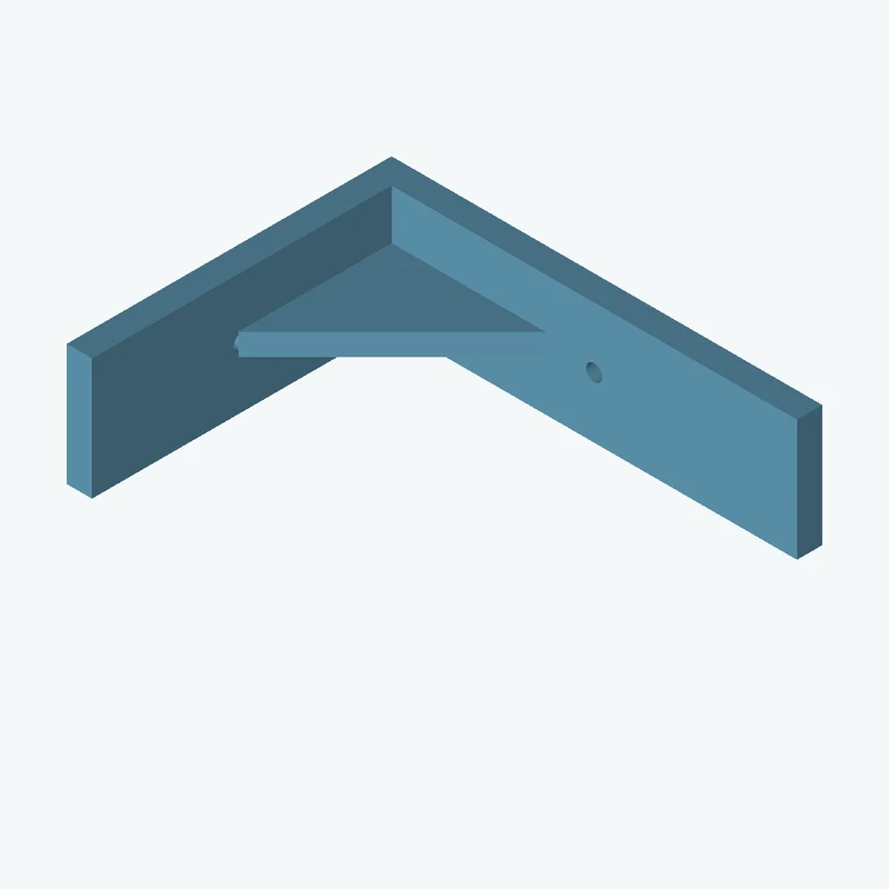 L-bracket: base leg 85 mm, vertical leg 64.1 mm, 23.95 mm wide, 5 mm thick; 1 × Ø3.2 mm hole per leg; 4.3 mm corner gusset — 2253