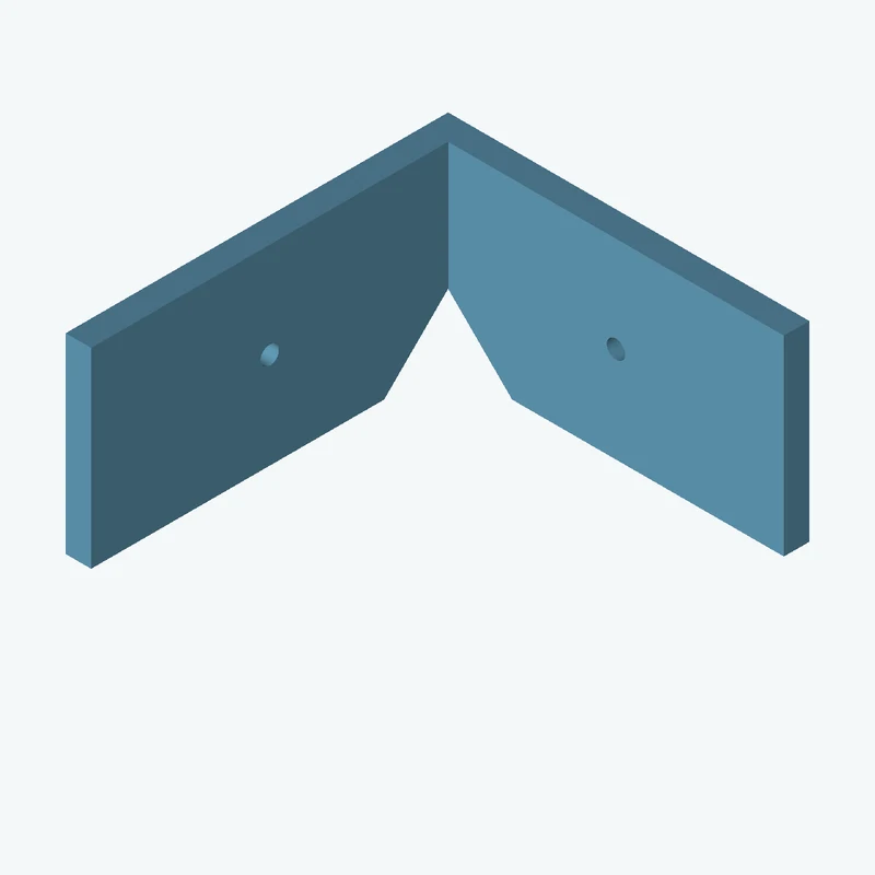 L-bracket: base leg 85 mm, vertical leg 90 mm, 45 mm wide, 6 mm thick; 1 × Ø4.3 mm hole per leg — 2262
