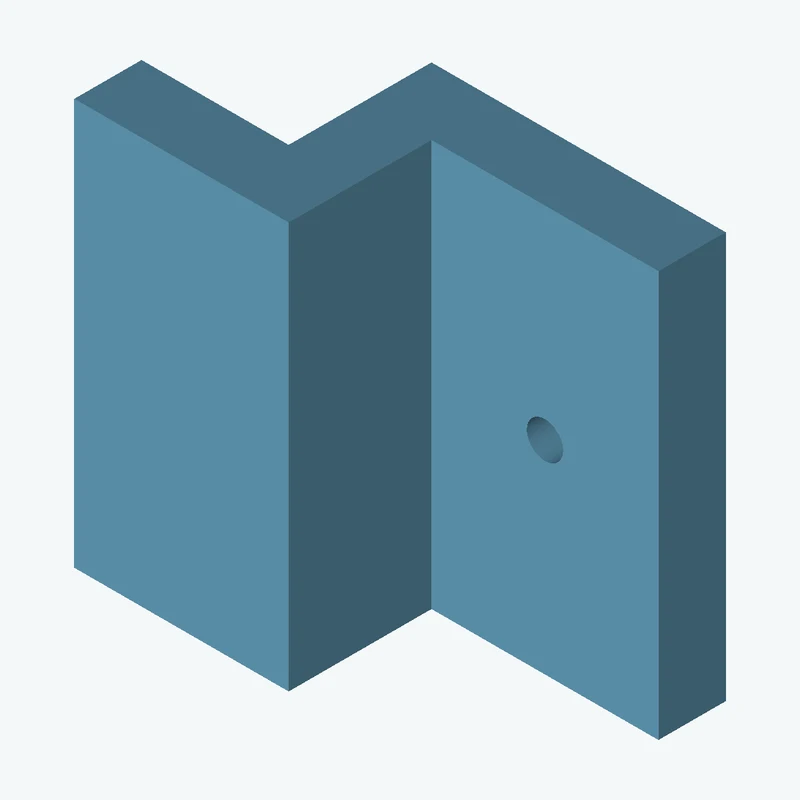 Z-bracket: base leg 35 mm, vertical leg 25 mm, top leg 25.5 mm, 48.32 mm wide, 8 mm thick; 1 × Ø4.3 mm hole per leg — 2296