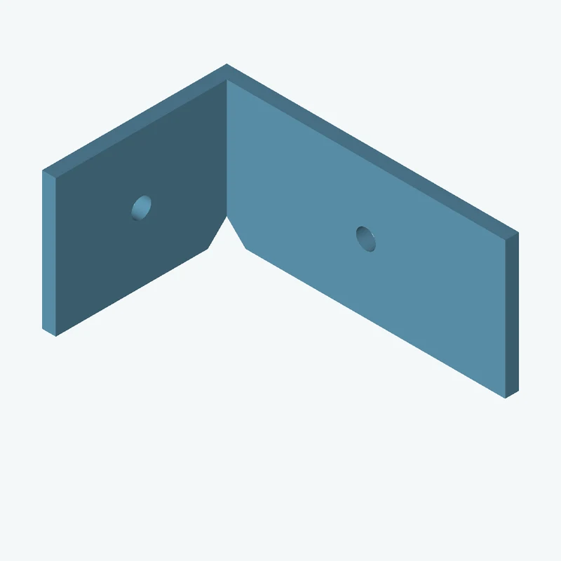 L-bracket: base leg 63.76 mm, vertical leg 40.3 mm, 29.96 mm wide, 3 mm thick; 1 × Ø4.3 mm hole per leg — 2442