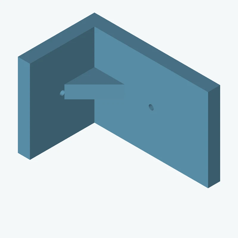 L-bracket: base leg 83.06 mm, vertical leg 50.6 mm, 55 mm wide, 8 mm thick; 1 × Ø3.2 mm hole per leg; 8.6 mm corner gusset — 2509