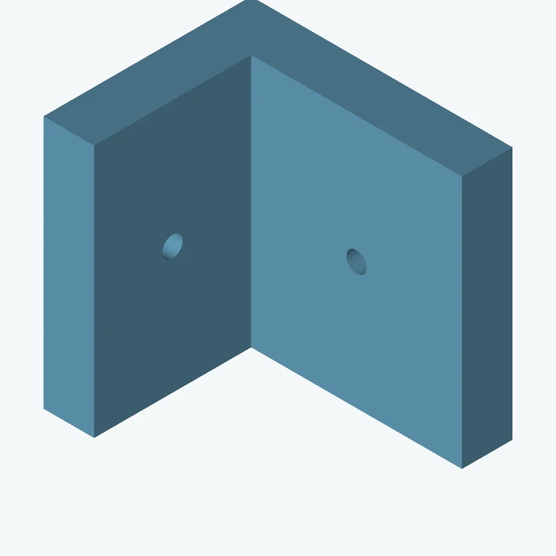L-bracket: base leg 41.28 mm, vertical leg 32.8 mm, 40 mm wide, 8 mm thick; 1 × Ø3.2 mm hole per leg — 2520