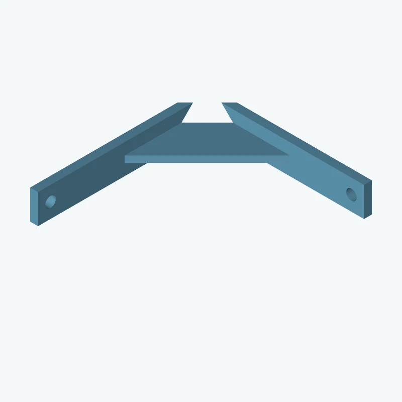 L-bracket: base leg 83.68 mm, vertical leg 90 mm, 15 mm wide, 4 mm thick; 2 × Ø5.3 mm holes per leg; 3.3 mm corner gusset — 2576