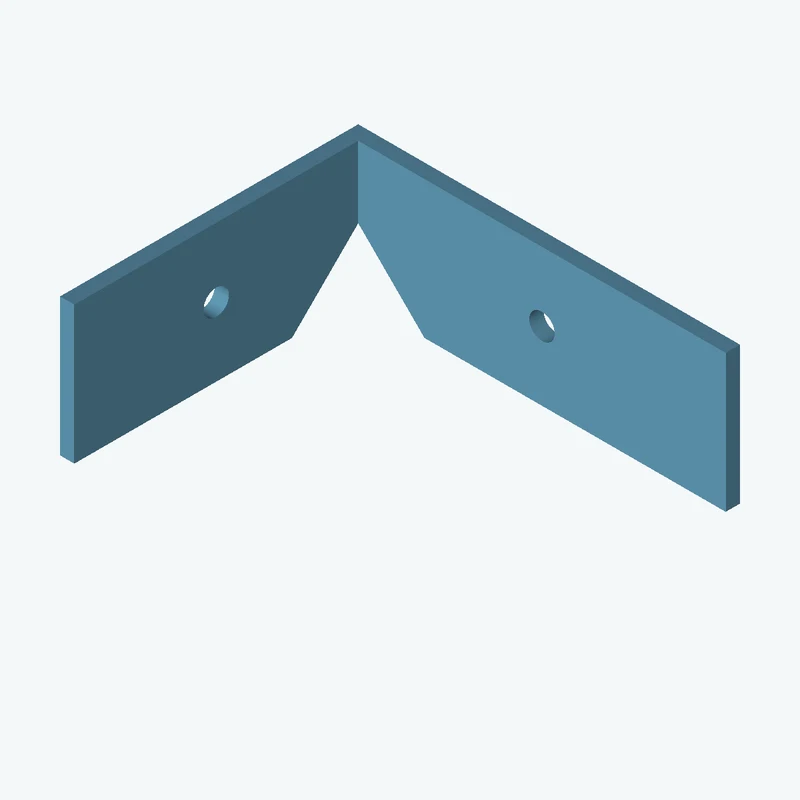 L-bracket: base leg 80 mm, vertical leg 62.5 mm, 28.84 mm wide, 3 mm thick; 1 × Ø5.3 mm hole per leg — 2641