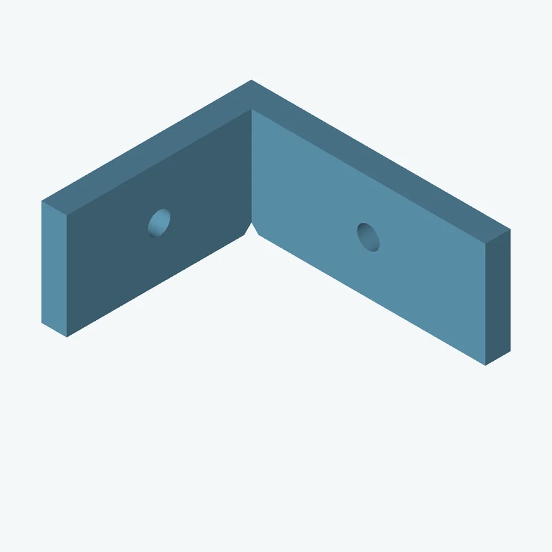L-bracket: base leg 61.33 mm, vertical leg 49.7 mm, 25 mm wide, 6 mm thick; 1 × Ø5.3 mm hole per leg — 2656