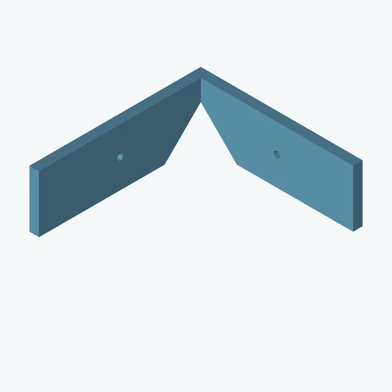 L-bracket: base leg 85 mm, vertical leg 90 mm, 30 mm wide, 5 mm thick; 1 × Ø3.2 mm hole per leg — 2697