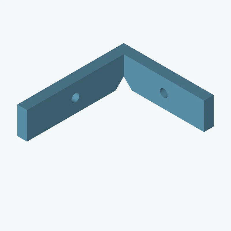 L-bracket: base leg 74.36 mm, vertical leg 88 mm, 22.57 mm wide, 8 mm thick; 1 × Ø6.4 mm hole per leg — 2714
