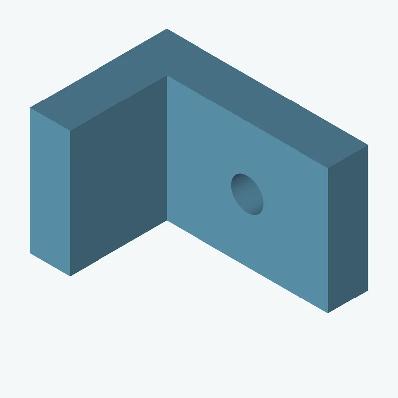 L-bracket: base leg 40 mm, vertical leg 27.2 mm, 25 mm wide, 8 mm thick; 1 × Ø6.4 mm hole per leg; 11.5 mm corner gusset — 2750