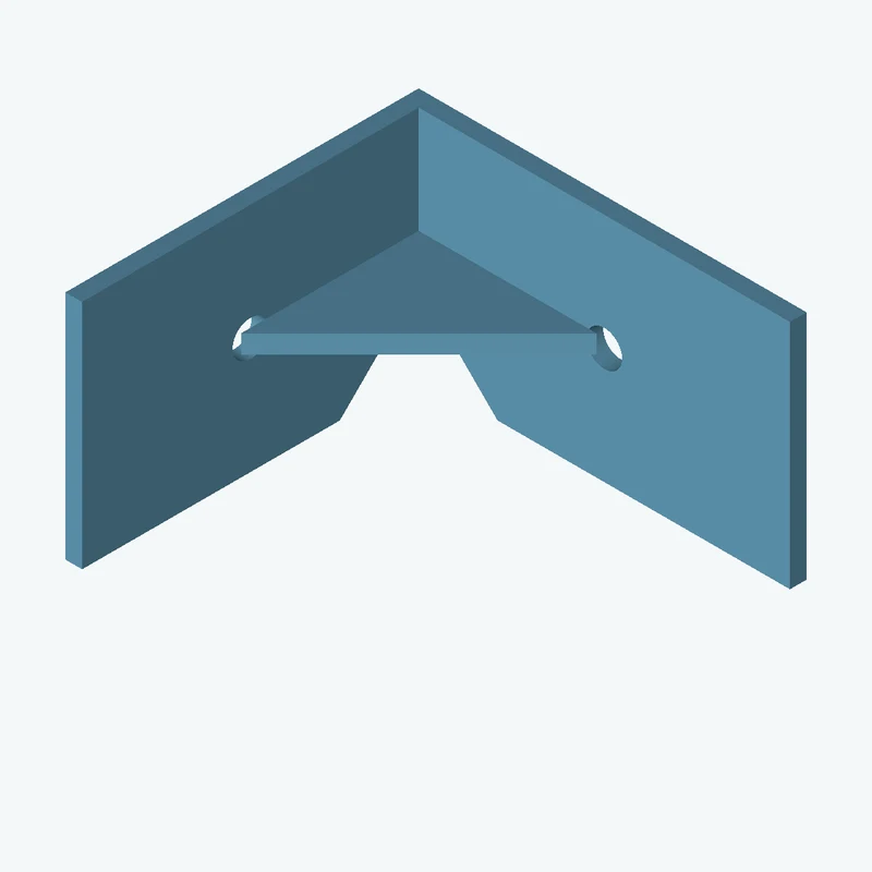 L-bracket: base leg 69.83 mm, vertical leg 63.6 mm, 41.68 mm wide, 3 mm thick; 1 × Ø6.4 mm hole per leg; 3.3 mm corner gusset — 2959