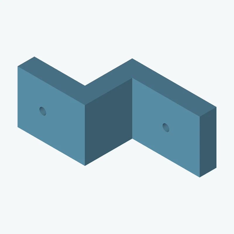 Z-bracket: base leg 40 mm, vertical leg 30.5 mm, top leg 32 mm, 25 mm wide, 8 mm thick; 1 × Ø3.2 mm hole per leg; 10.6 mm corner g — 2965