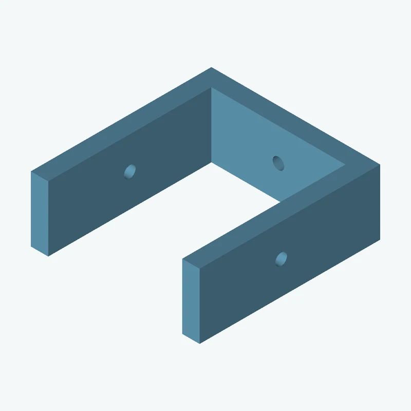 C-channel bracket: base leg 77.75 mm, vertical leg 83.2 mm, 30 mm wide, 8 mm thick; 1 × Ø5.3 mm hole per leg — 3208