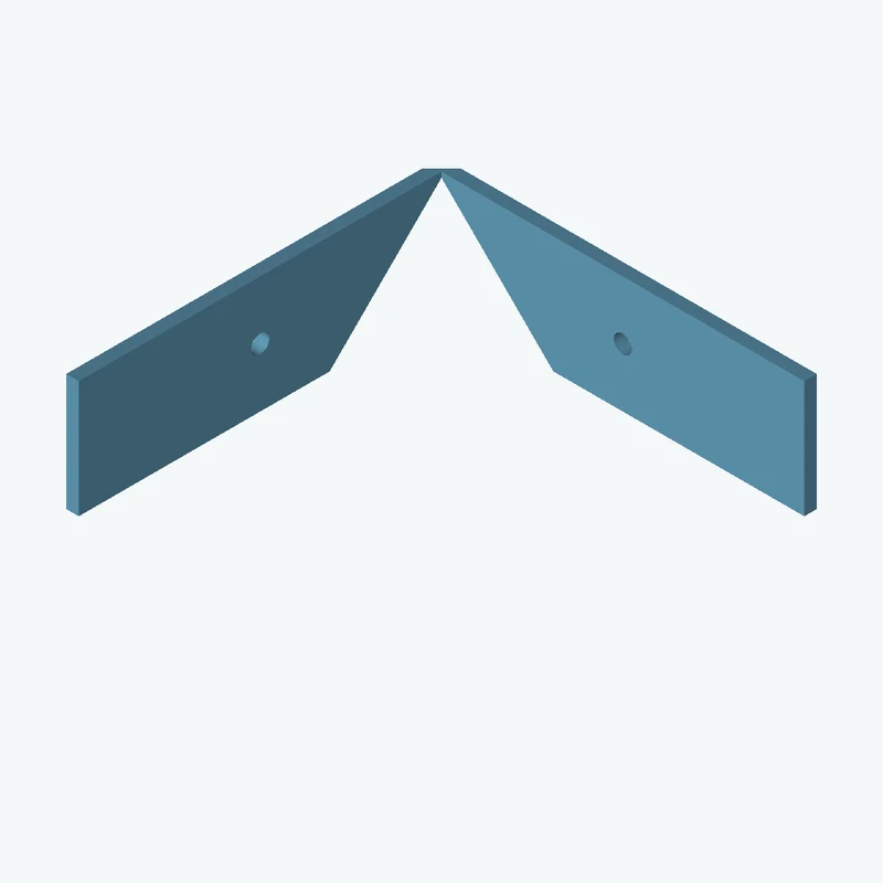 L-bracket: base leg 90 mm, vertical leg 90 mm, 28.06 mm wide, 3 mm thick; 1 × Ø4.3 mm hole per leg — 3235