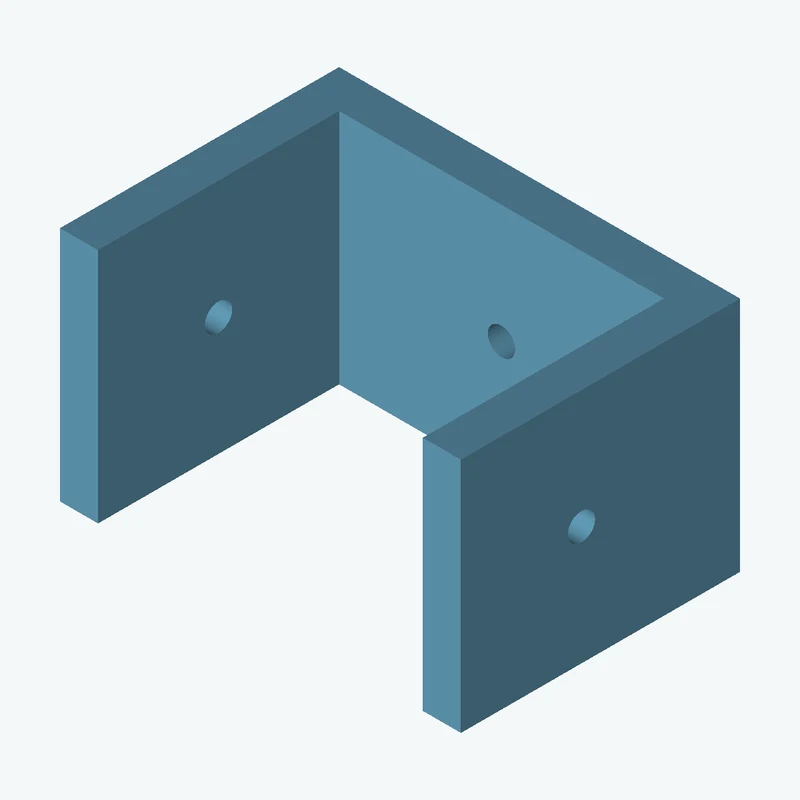 C-channel bracket: base leg 63.22 mm, vertical leg 44 mm, 37.32 mm wide, 6 mm thick; 1 × Ø4.3 mm hole per leg — 3251
