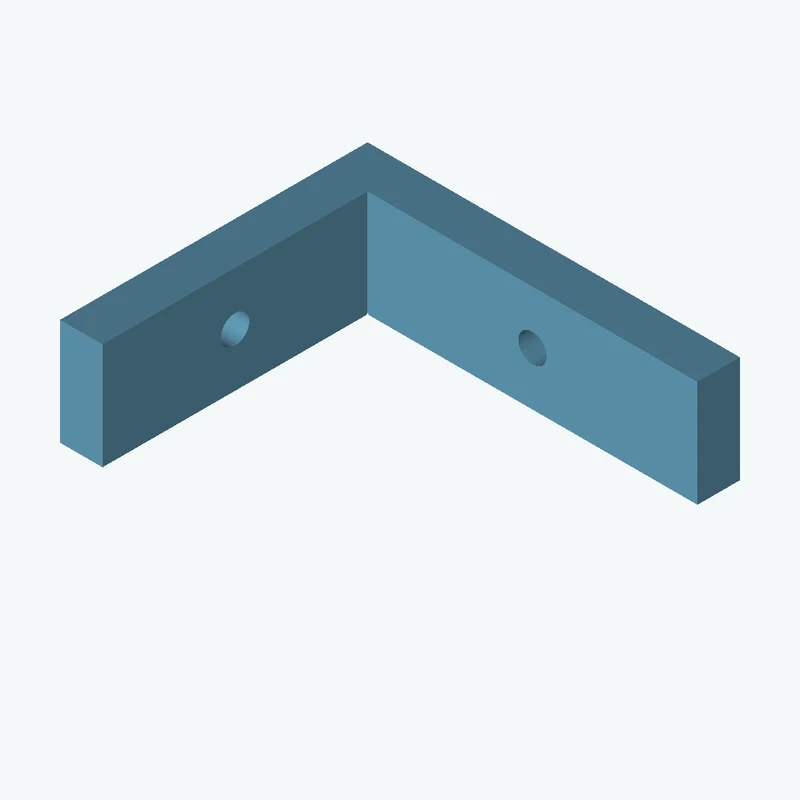 L-bracket: base leg 70 mm, vertical leg 57.8 mm, 20 mm wide, 8 mm thick; 1 × Ø5.3 mm hole per leg — 3268