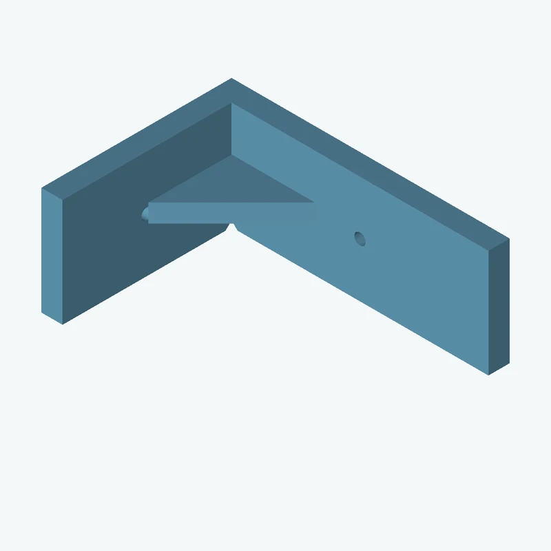 L-bracket: base leg 78.49 mm, vertical leg 53.7 mm, 30.49 mm wide, 6 mm thick; 1 × Ø3.2 mm hole per leg; 5.1 mm corner gusset — 3303