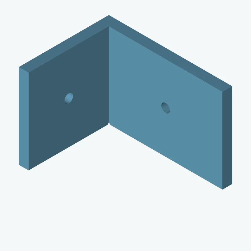 L-bracket: base leg 75.87 mm, vertical leg 55.4 mm, 52.09 mm wide, 6 mm thick; 1 × Ø5.3 mm hole per leg — 3378