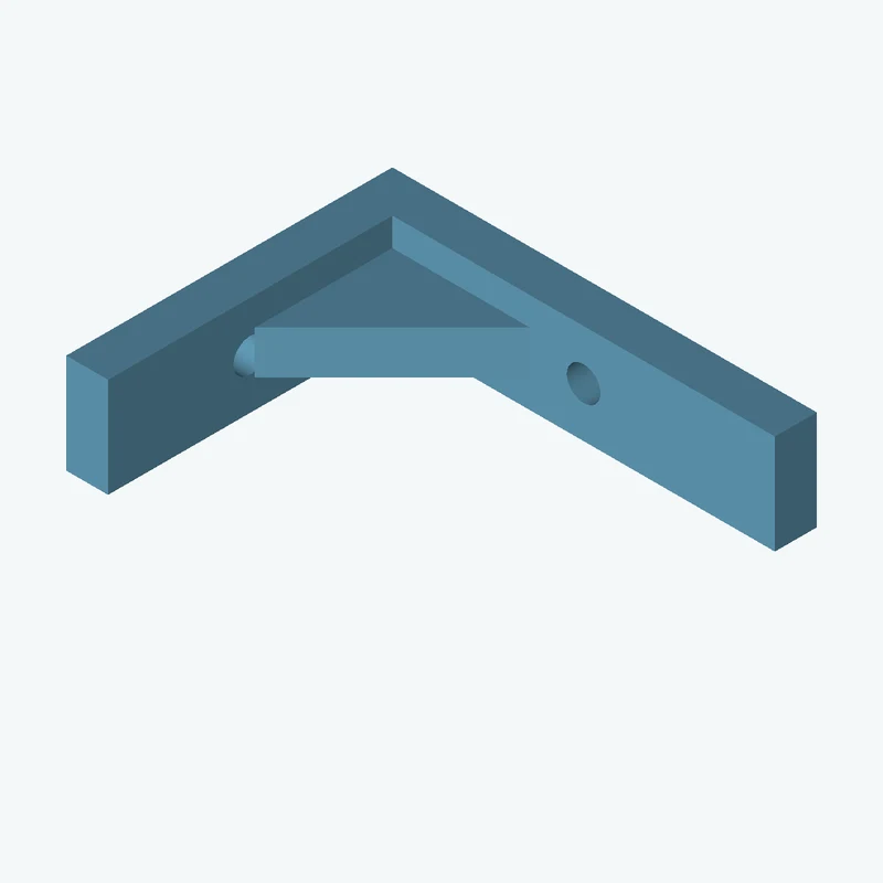 L-bracket: base leg 81.07 mm, vertical leg 62.3 mm, 19.03 mm wide, 8 mm thick; 1 × Ø6.4 mm hole per leg; 8.3 mm corner gusset — 3427