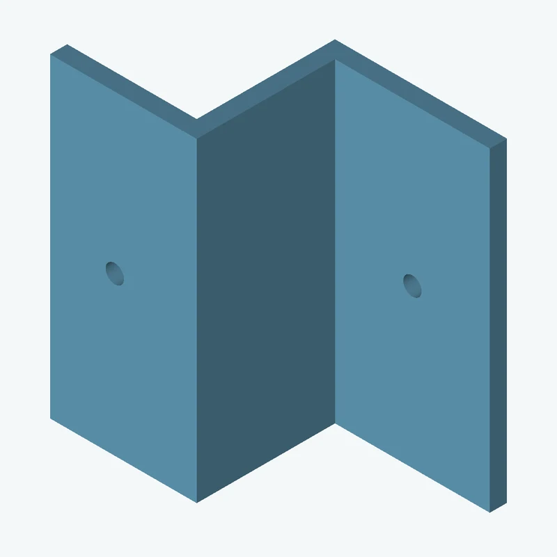 Z-bracket: base leg 30 mm, vertical leg 27.1 mm, top leg 25.6 mm, 55 mm wide, 3 mm thick; 1 × Ø3.2 mm hole per leg — 3440