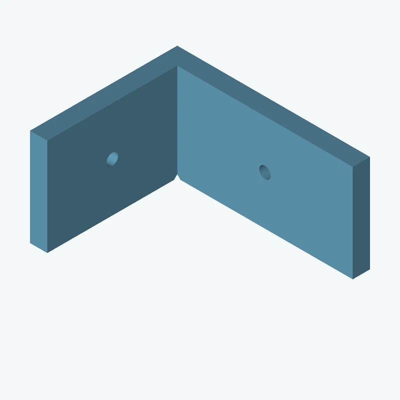 L-bracket: base leg 89.14 mm, vertical leg 68.1 mm, 45 mm wide, 8 mm thick; 1 × Ø5.3 mm hole per leg — 3476