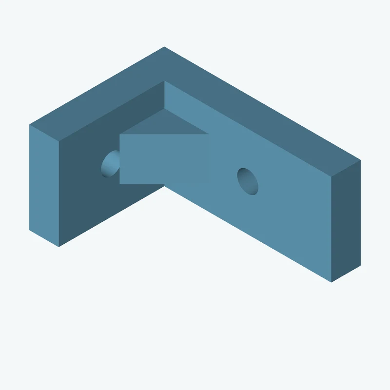 L-bracket: base leg 40 mm, vertical leg 27.5 mm, 18.64 mm wide, 6 mm thick; 1 × Ø4.3 mm hole per leg; 8.8 mm corner gusset — 3666