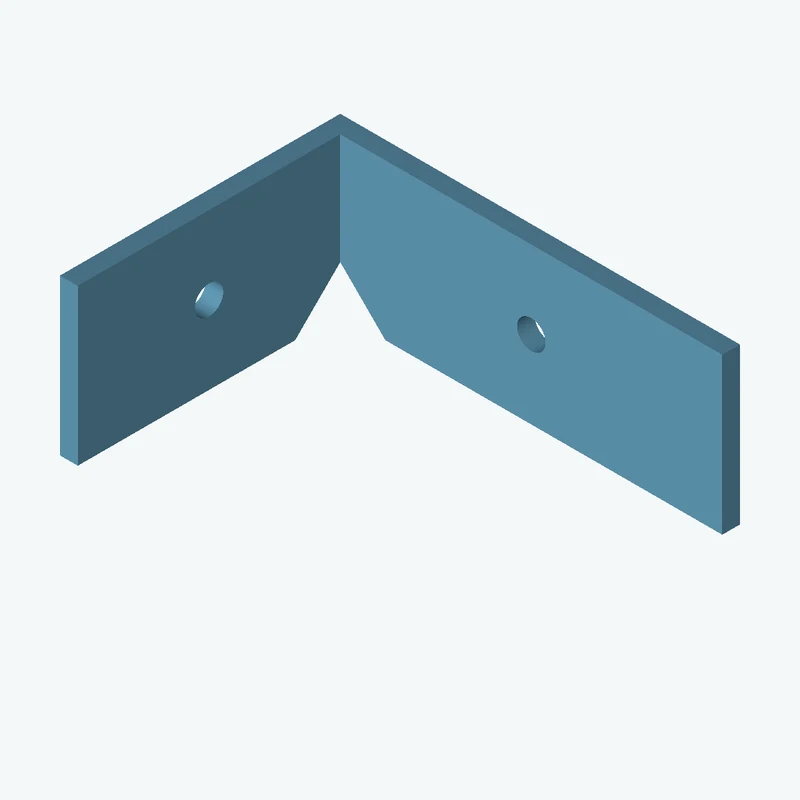 L-bracket: base leg 90 mm, vertical leg 63.1 mm, 35.08 mm wide, 4 mm thick; 1 × Ø6.4 mm hole per leg — 3699