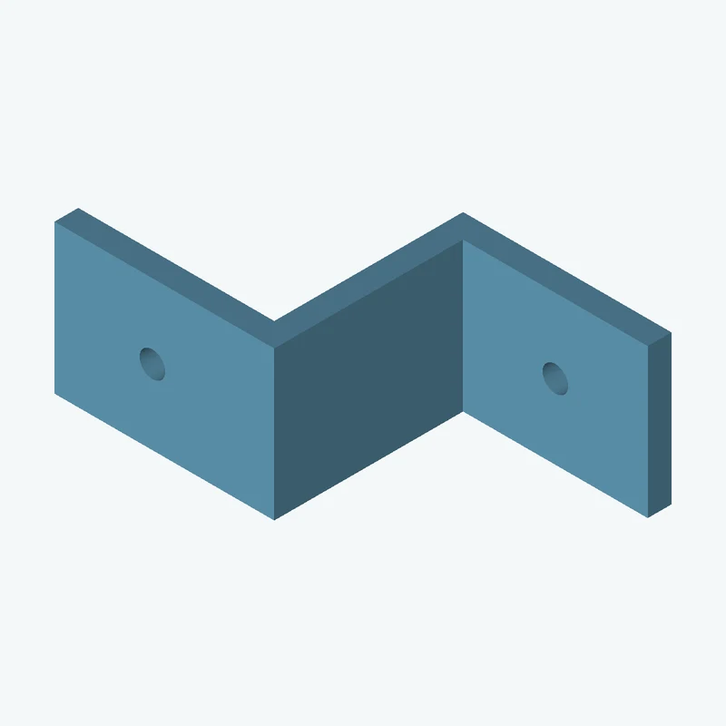 Z-bracket: base leg 35 mm, vertical leg 35.7 mm, top leg 36.9 mm, 25 mm wide, 4 mm thick; 1 × Ø4.3 mm hole per leg — 3778