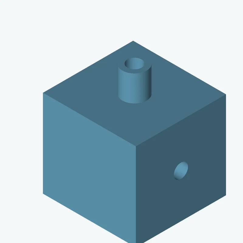 Rectangular body, 55 × 51.8 × 53.4 mm (W×D×H) — 0134