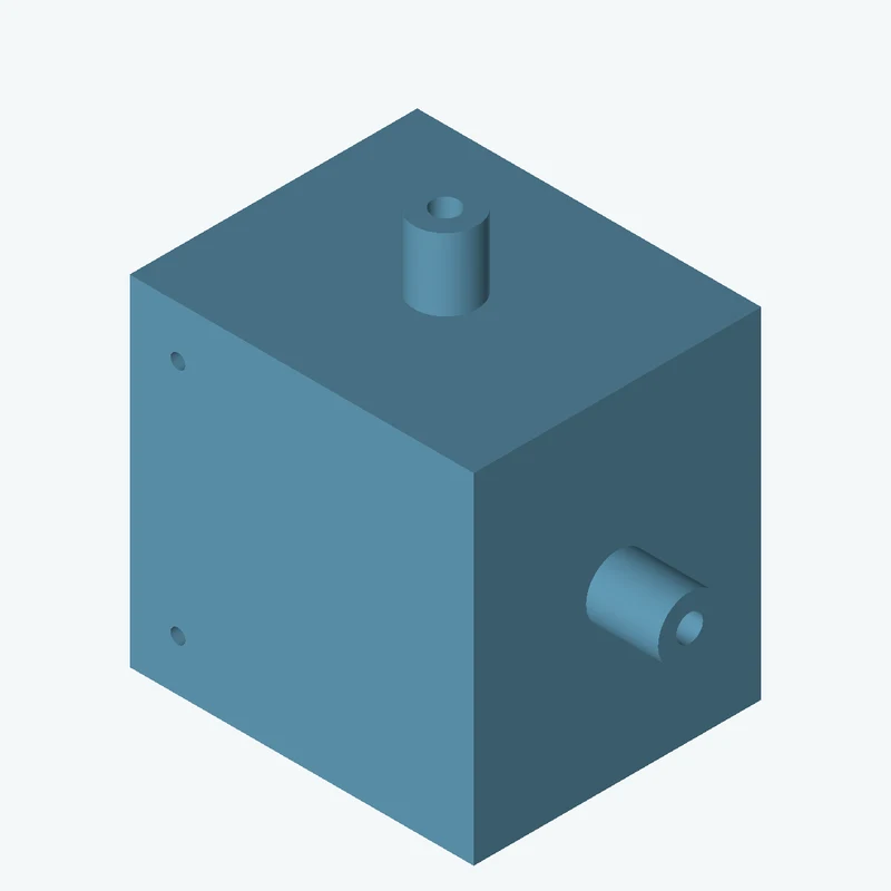 Rectangular body, 75 × 74.1 × 62.7 mm (W×D×H) — 0168
