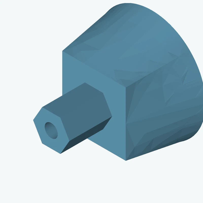 Lofted body through 2 sections: Ø55.18 mm circular section → 32.5 × 32.5 mm rectangular section — 0188