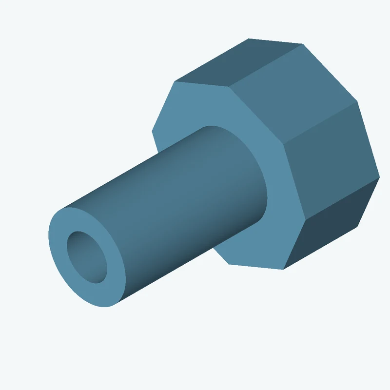 8-sided polygon section, 40 mm across corners, extruded 19.3 mm thick — 0238