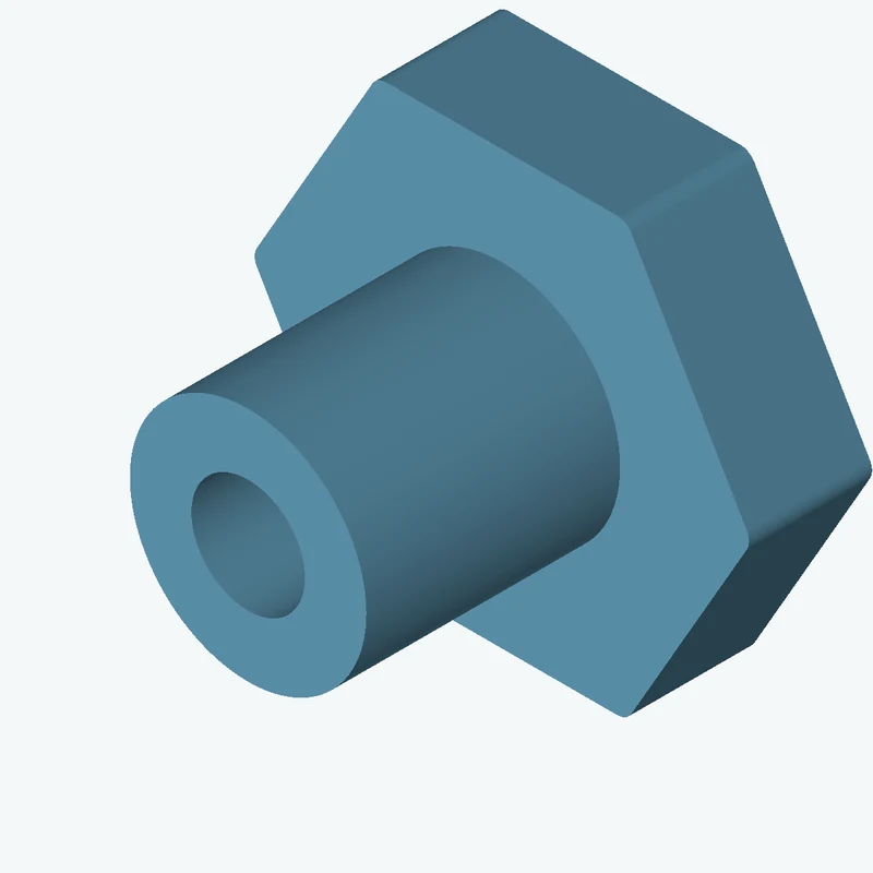 6-sided polygon section, 25.98 mm across corners, extruded 6.4 mm thick — 0768