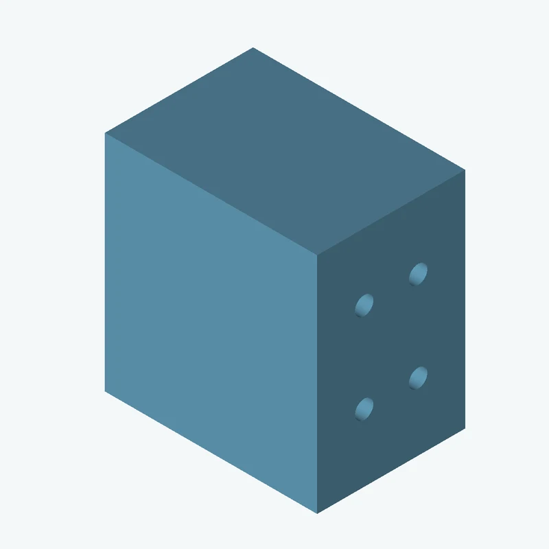 Rectangular body, 50 × 52.8 × 34.9 mm (W×D×H) — 0874
