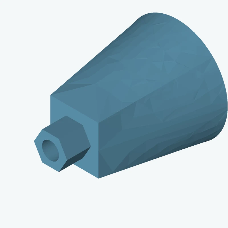 Lofted body through 2 sections: Ø56.29 mm circular section → 27 × 27 mm rectangular section — 1146