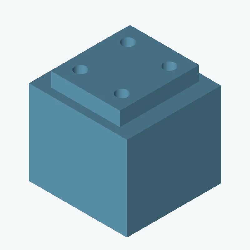 Rectangular body, 55 × 47.5 × 52.7 mm (W×D×H) — 1240