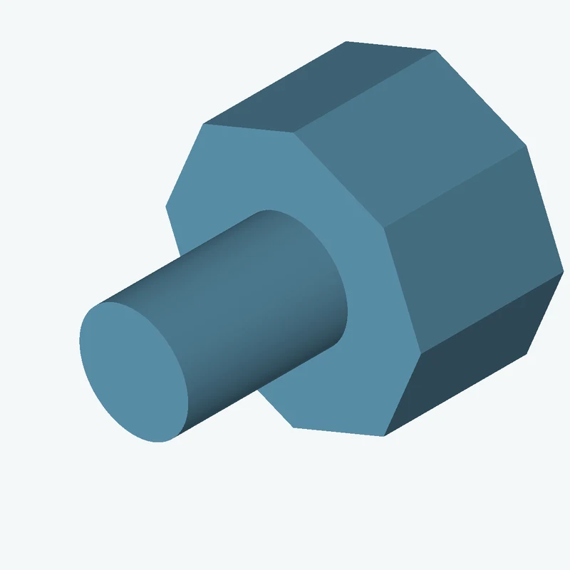 8-sided polygon section, 47.94 mm across corners, extruded 26.8 mm thick — 1309