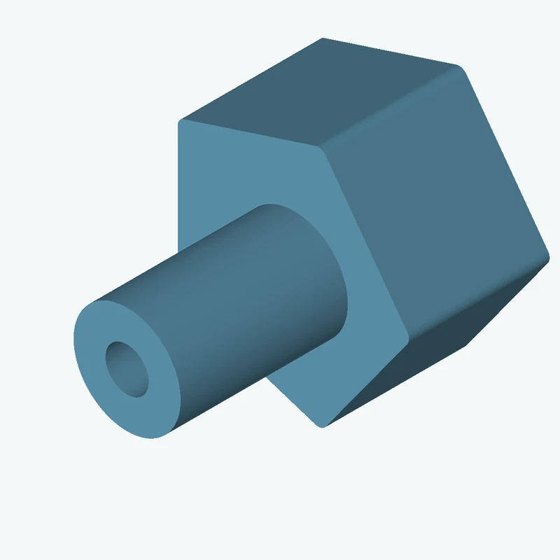 5-sided polygon section, 21.46 mm across corners, extruded 11.7 mm thick — 1505