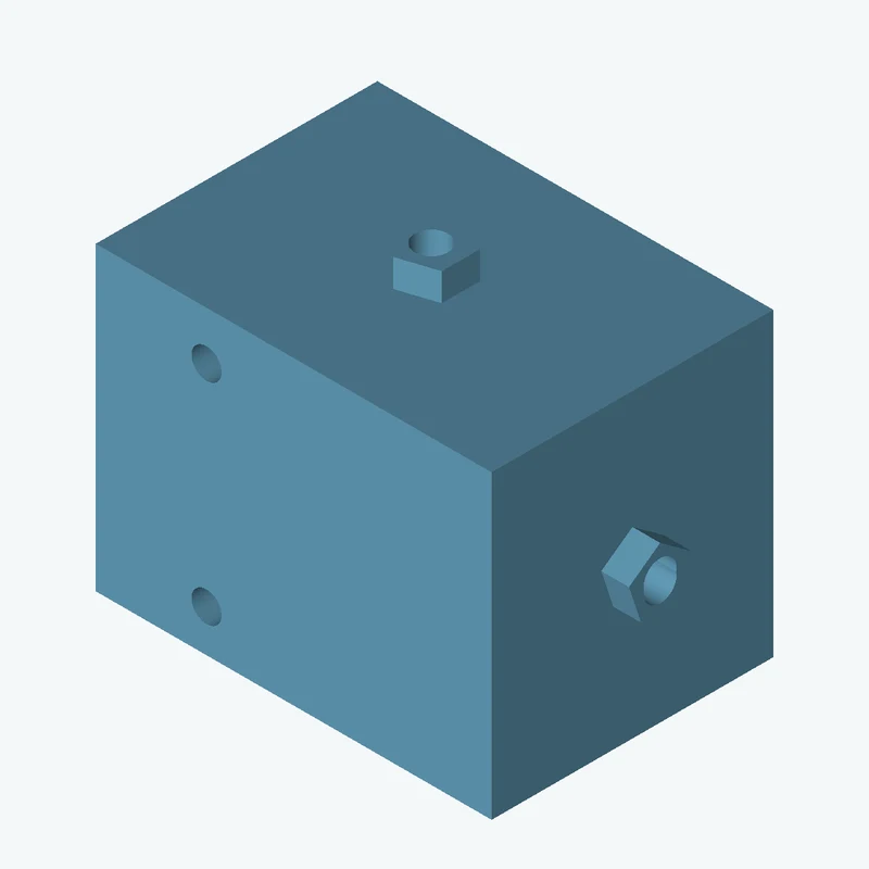 Rectangular body, 70 × 53.2 × 49.8 mm (W×D×H) — 1664