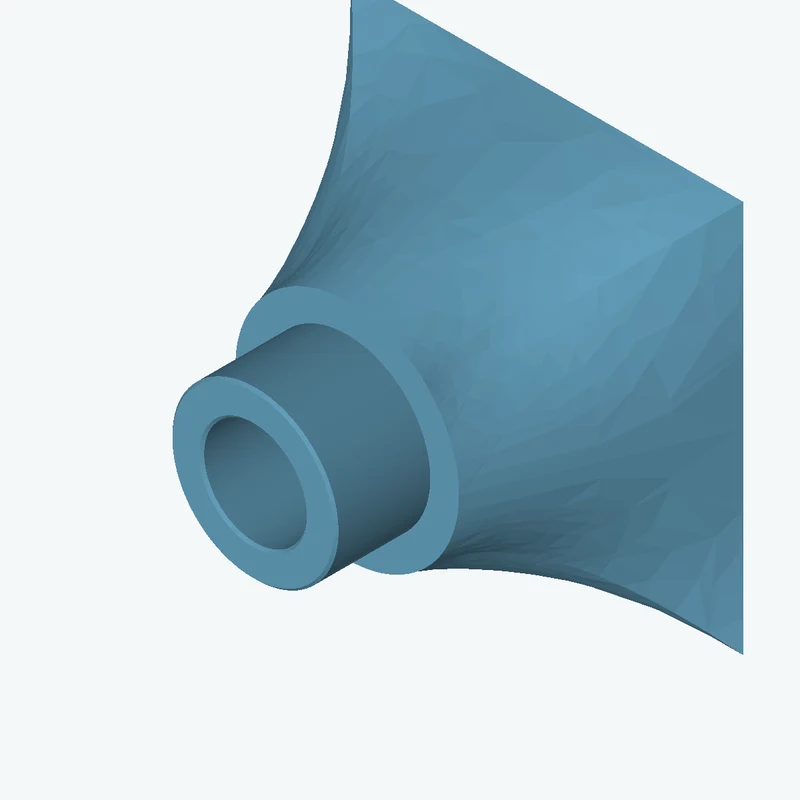 Lofted body through 3 sections: 79.2 × 79.2 mm rectangular section → Ø62.2 mm circular section → Ø45.1 mm circular section — 1723