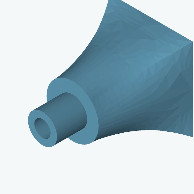 Lofted body through 3 sections: 50 × 50 mm rectangular section → Ø40.7 mm circular section → Ø31.4 mm circular section — 1945