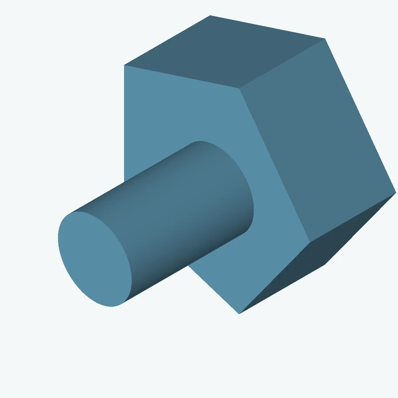 5-sided polygon section, 51.36 mm across corners, extruded 21.5 mm thick — 2093