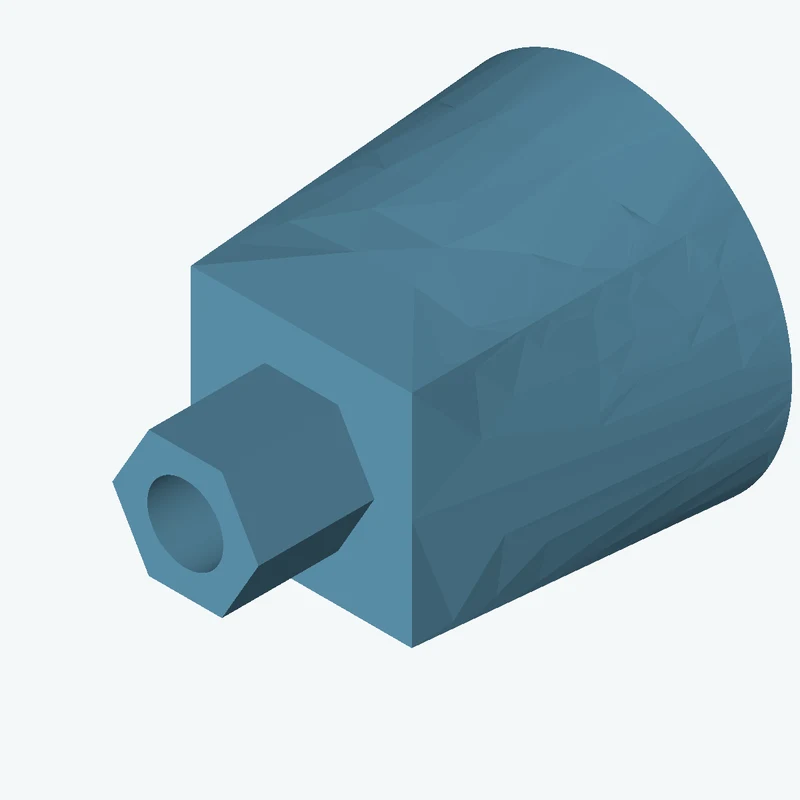 Lofted body through 2 sections: Ø72.89 mm circular section → 45.3 × 45.3 mm rectangular section — 2309