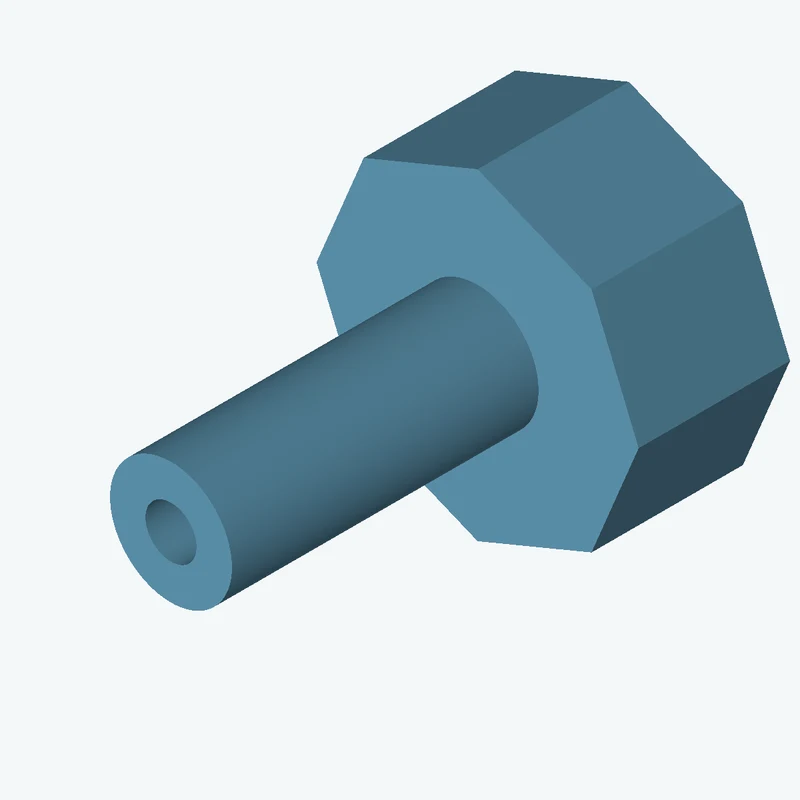 8-sided polygon section, 60 mm across corners, extruded 28.2 mm thick — 2489
