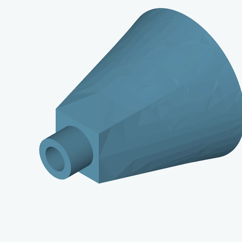 Lofted body through 2 sections: Ø69.72 mm circular section → 25.9 × 25.9 mm rectangular section — 2776