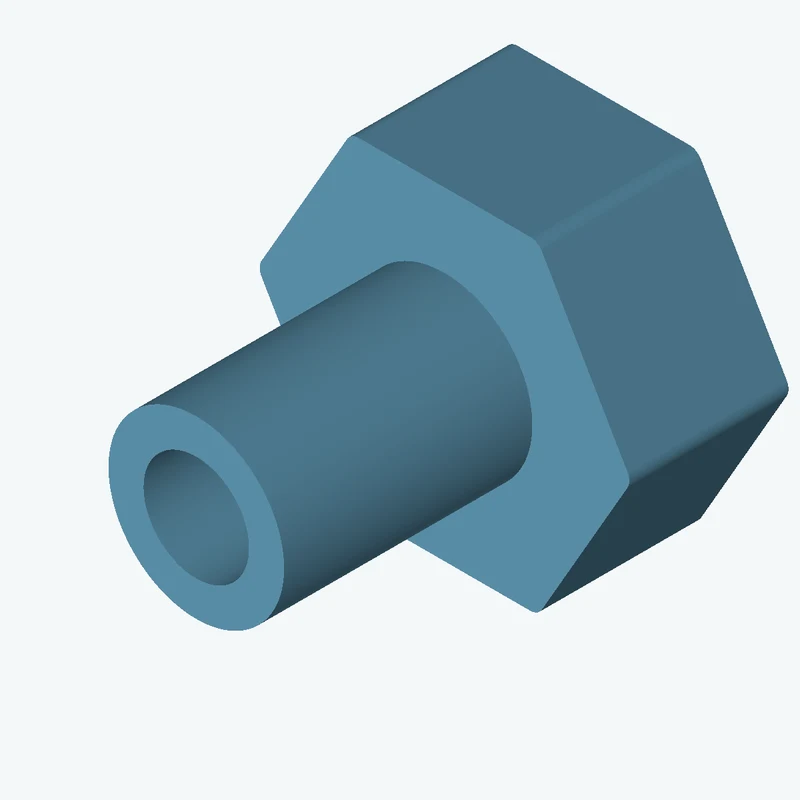 6-sided polygon section, 47.9 mm across corners, extruded 20.4 mm thick — 2812