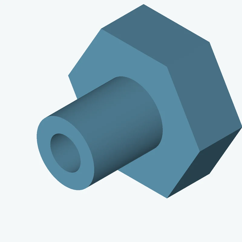 6-sided polygon section, 30 mm across corners, extruded 9.7 mm thick — 2827