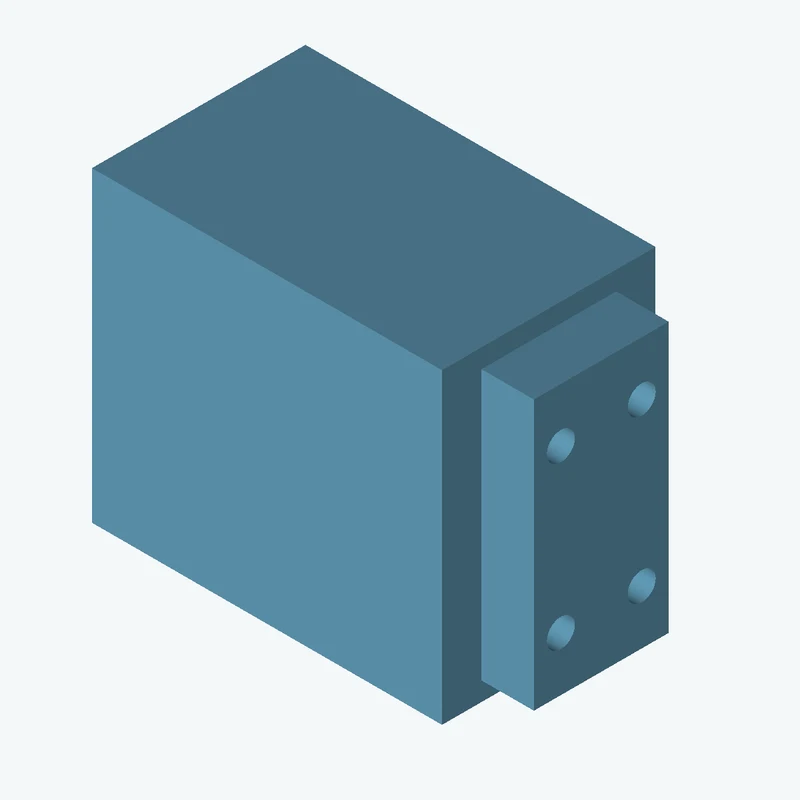 Rectangular body, 40 × 35.1 × 24.4 mm (W×D×H) — 2943